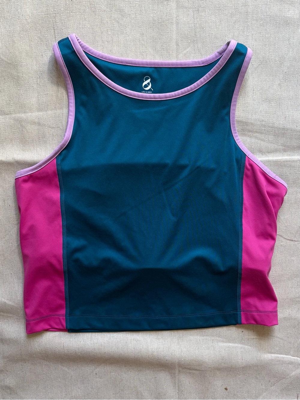 Vibrant Lou & Grey Colorblock Racerback Athletic Tank Top